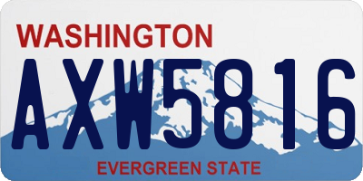 WA license plate AXW5816