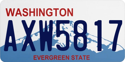 WA license plate AXW5817