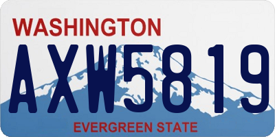 WA license plate AXW5819