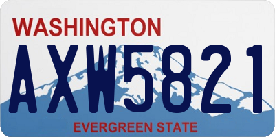WA license plate AXW5821