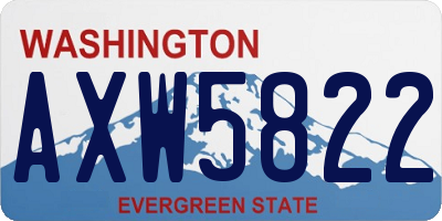WA license plate AXW5822