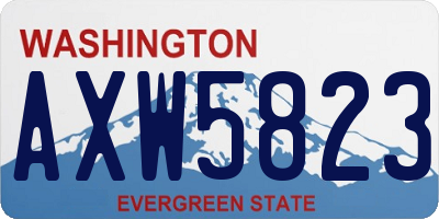 WA license plate AXW5823