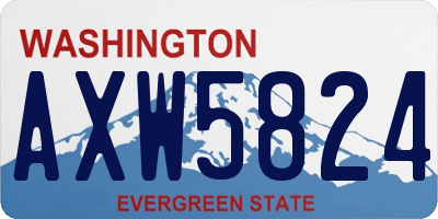 WA license plate AXW5824