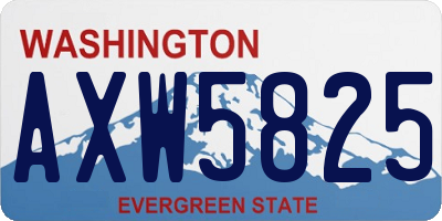 WA license plate AXW5825