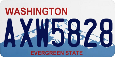 WA license plate AXW5828