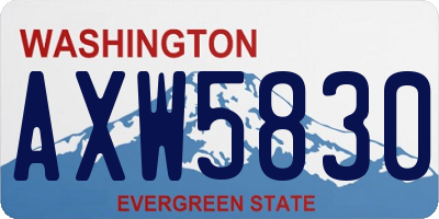 WA license plate AXW5830
