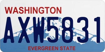WA license plate AXW5831
