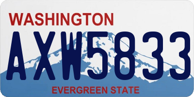 WA license plate AXW5833