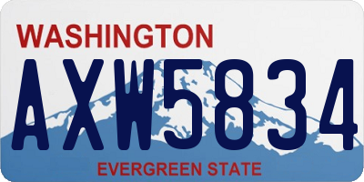WA license plate AXW5834