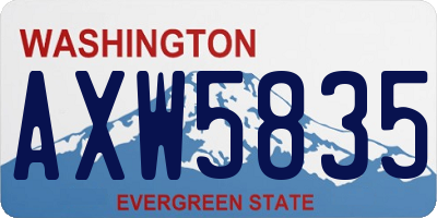 WA license plate AXW5835