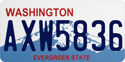 WA license plate AXW5836