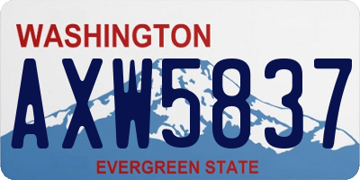 WA license plate AXW5837