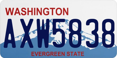 WA license plate AXW5838