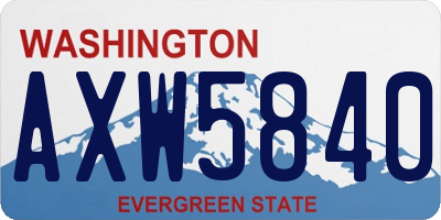 WA license plate AXW5840