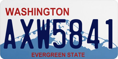 WA license plate AXW5841