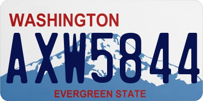WA license plate AXW5844