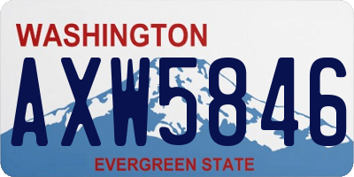 WA license plate AXW5846
