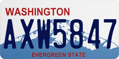 WA license plate AXW5847