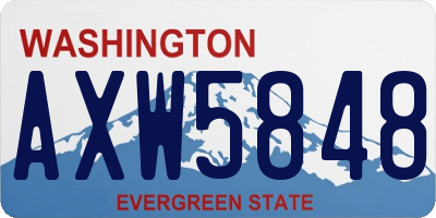WA license plate AXW5848