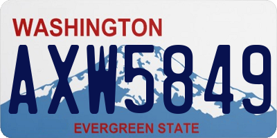 WA license plate AXW5849