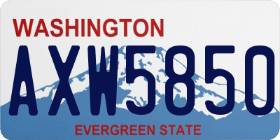 WA license plate AXW5850