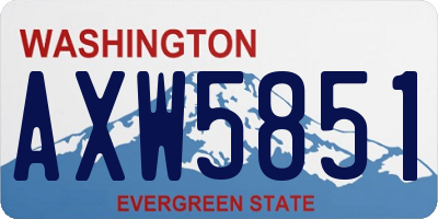 WA license plate AXW5851