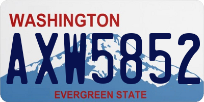 WA license plate AXW5852