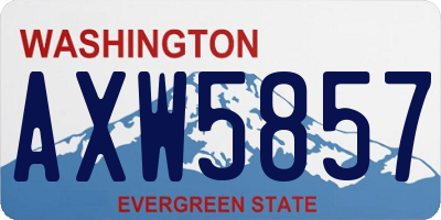 WA license plate AXW5857
