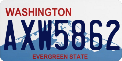 WA license plate AXW5862
