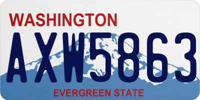 WA license plate AXW5863