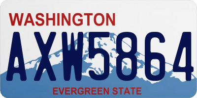 WA license plate AXW5864