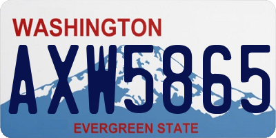 WA license plate AXW5865