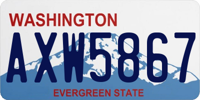 WA license plate AXW5867