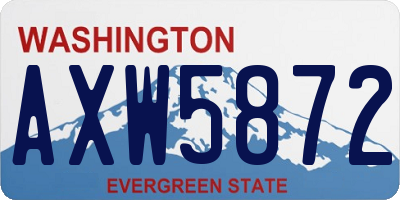 WA license plate AXW5872