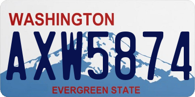 WA license plate AXW5874