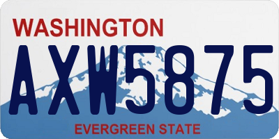 WA license plate AXW5875