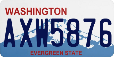 WA license plate AXW5876