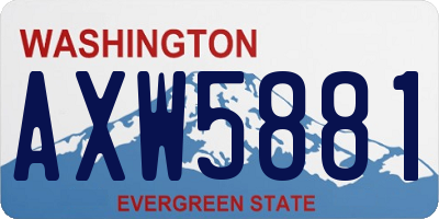 WA license plate AXW5881