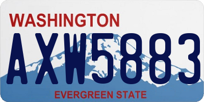 WA license plate AXW5883