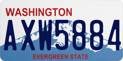 WA license plate AXW5884