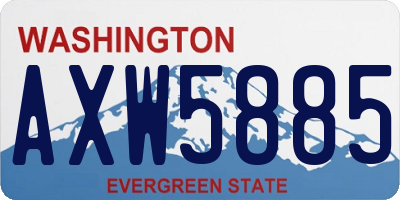 WA license plate AXW5885
