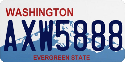 WA license plate AXW5888