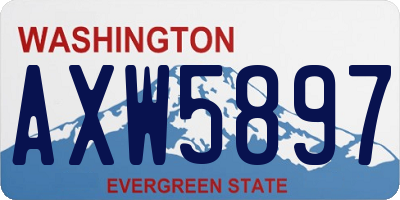 WA license plate AXW5897
