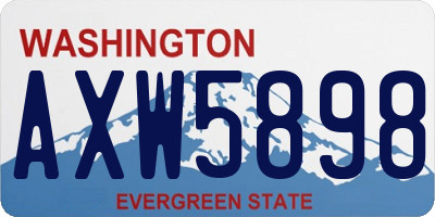 WA license plate AXW5898