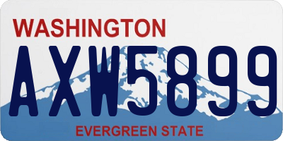 WA license plate AXW5899