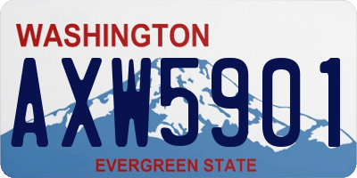 WA license plate AXW5901