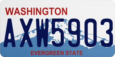 WA license plate AXW5903