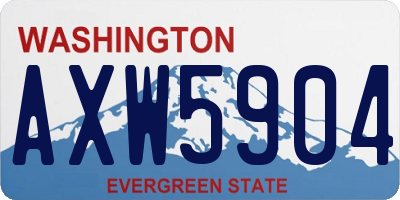 WA license plate AXW5904