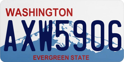 WA license plate AXW5906