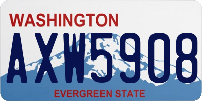 WA license plate AXW5908